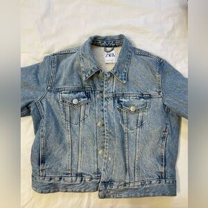 Zara Sherpa Denim Jacket